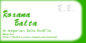 roxana balta business card